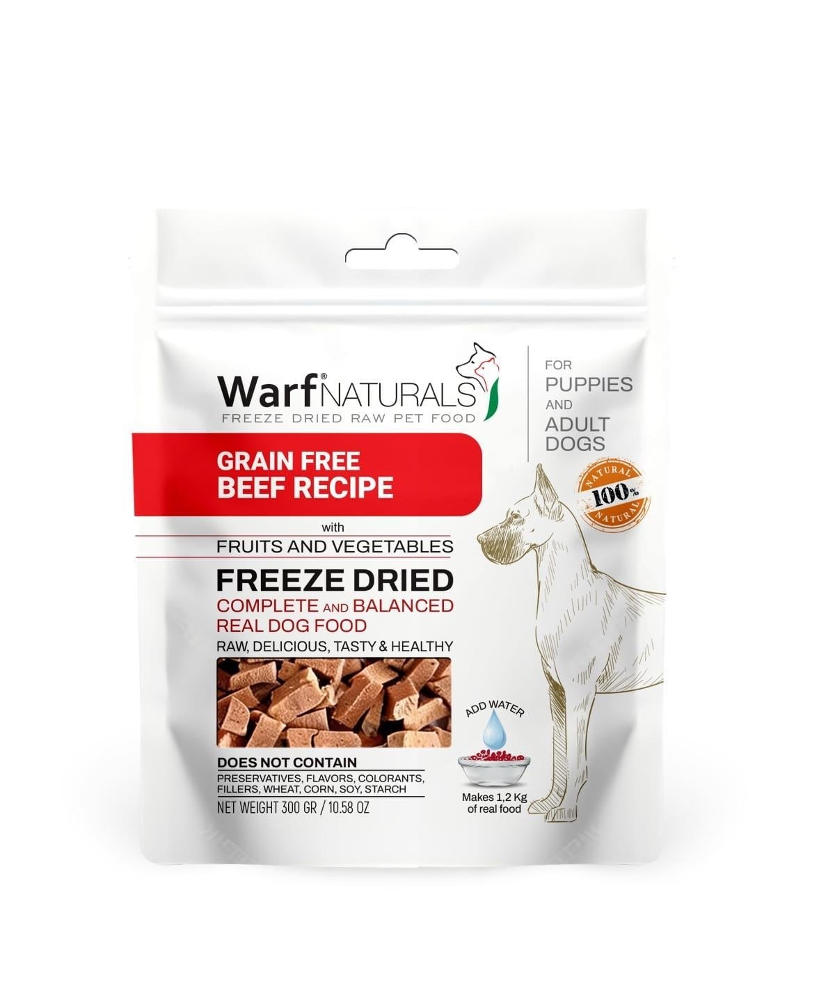 WarfNaturals Freeze Dried - Dana Etli Köpek Maması 300 gr