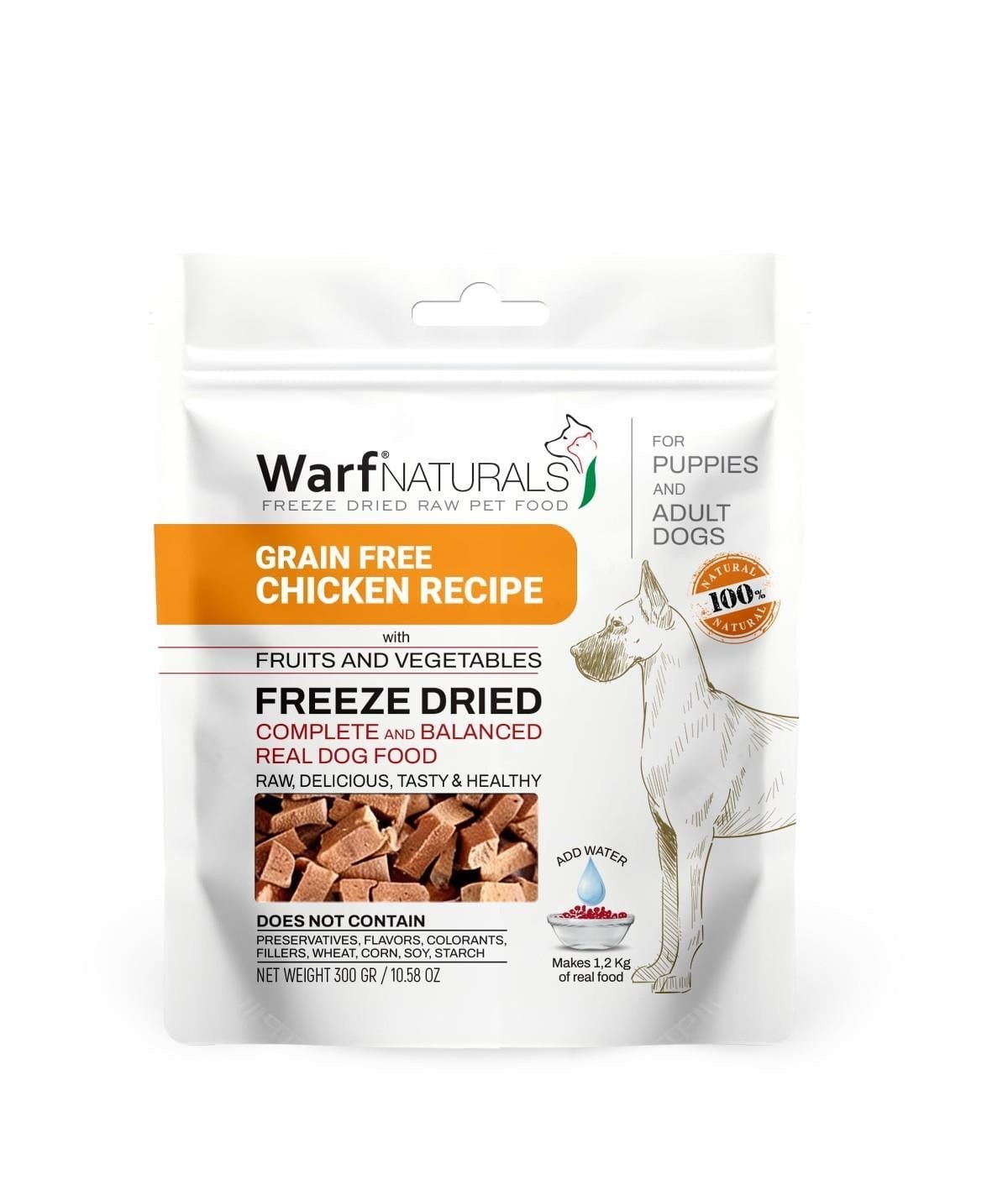 WarfNaturals Freeze Dried - Tavuk Etli Köpek Maması 300 gr