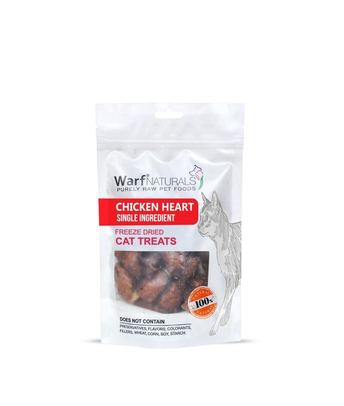 WarfNaturals Freeze Dried - Tavuk Yürek Kedi Ödül Maması 40 Gr