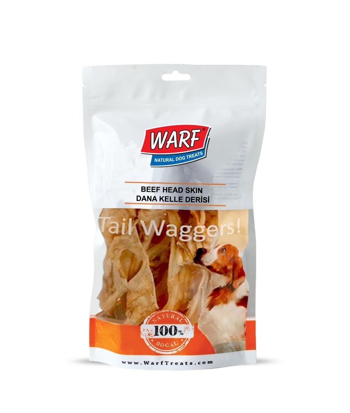 WarfNaturals Kurutulmuş Dana Kelle Derisi Köpek Ödülü 120 Gr