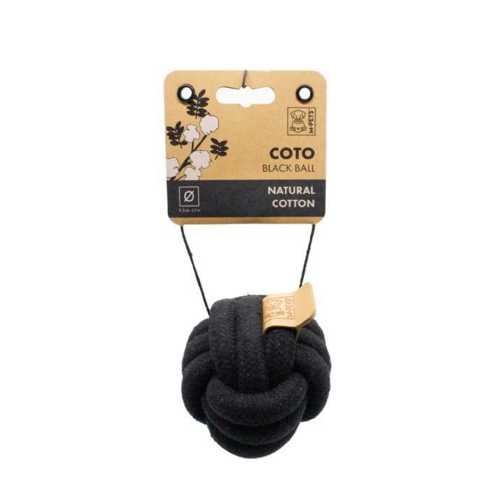 M-Pets Coto Siyah Örgü Halat Top Köpek Oyuncağı 9,5 cm