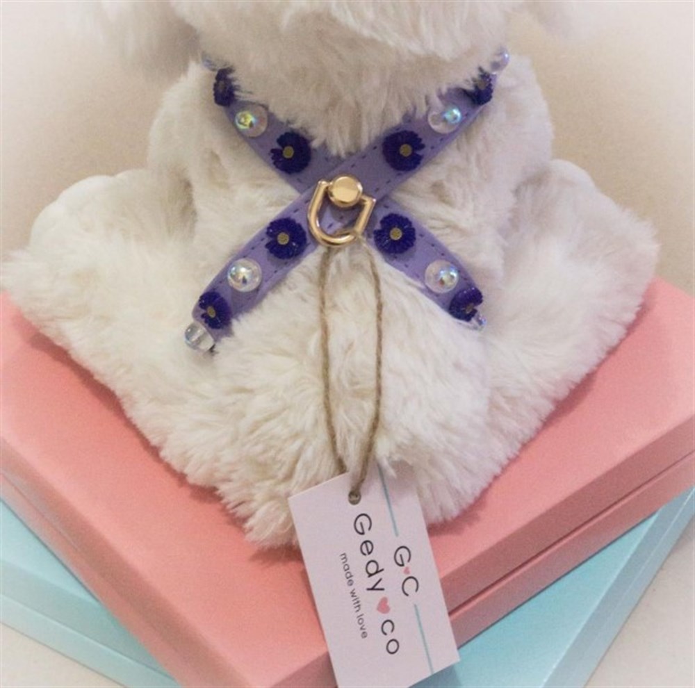 Gedyco Lilac Bubble Küçük Irk Köpek Göğüs Tasması