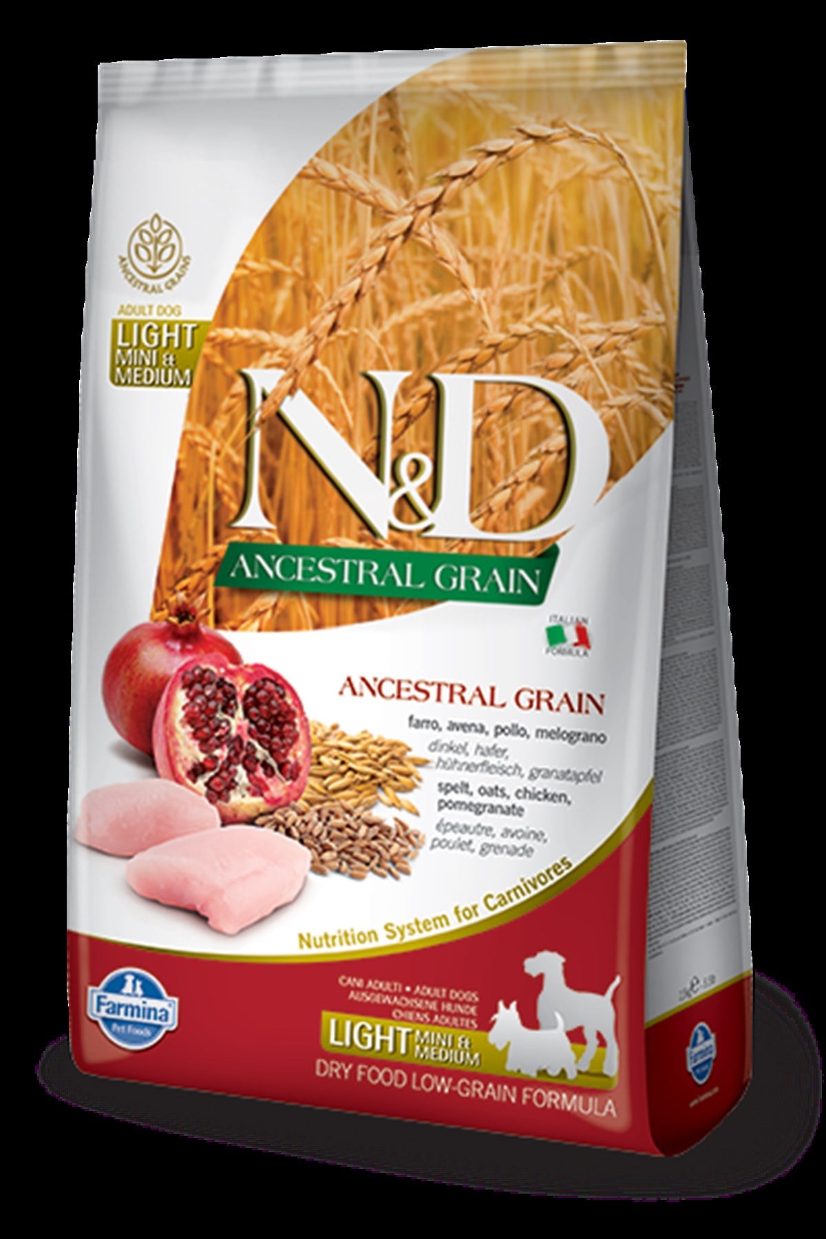 N&D Düşük Tahıllı Tavuklu Narlı 2,5 kg Küçük ve Orta Irk Light Köpek Maması