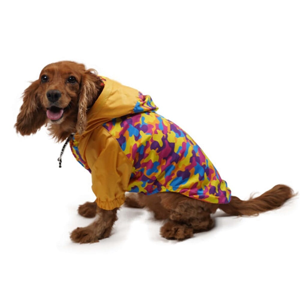 Pawstar Kamuflaj İnce Polarlı Küçük Irk Köpek Yağmurluğu