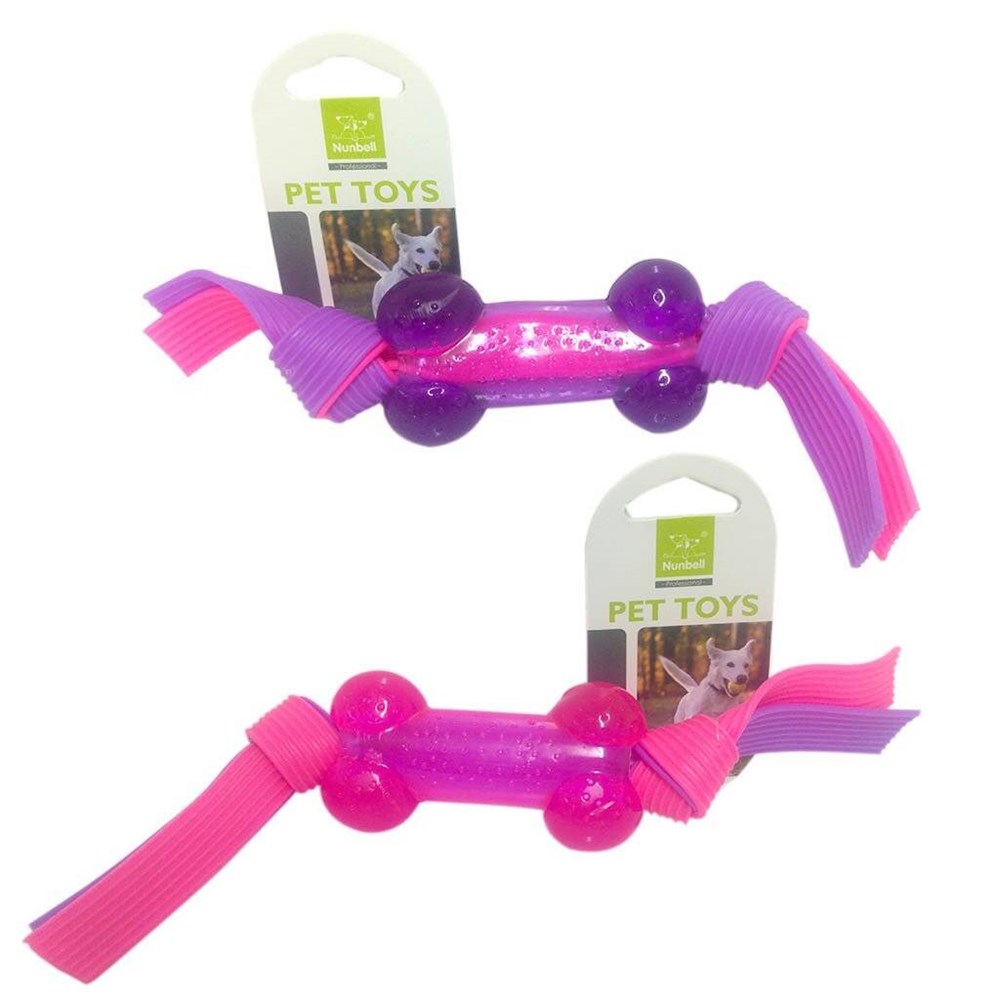 Nunbell Plastik Şeritli Köpek Diş Kaşıma Oyuncağı 25 cm (1 Adet)