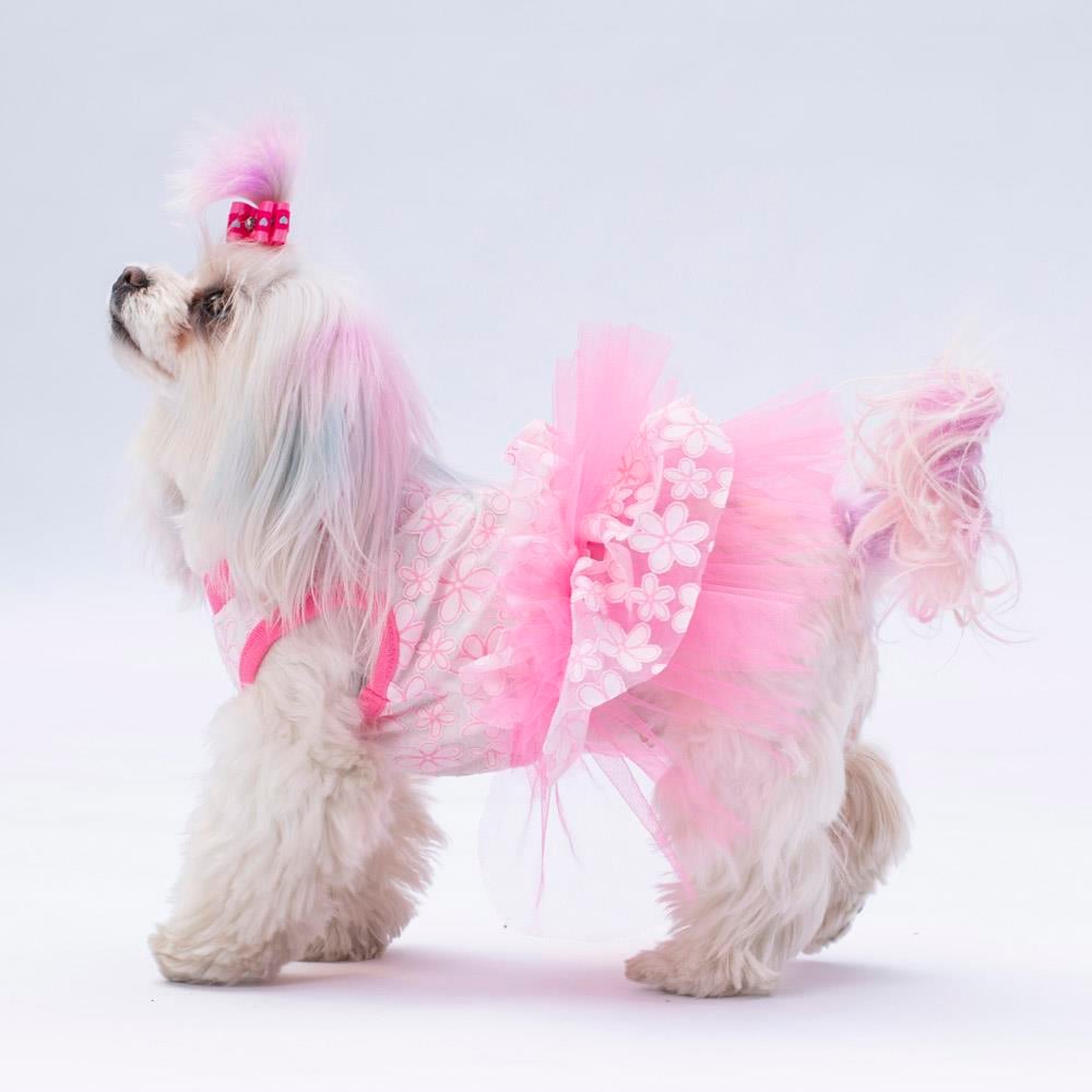 Pawstar Pink Flora Kedi ve Küçük Irk Köpek Elbisesi