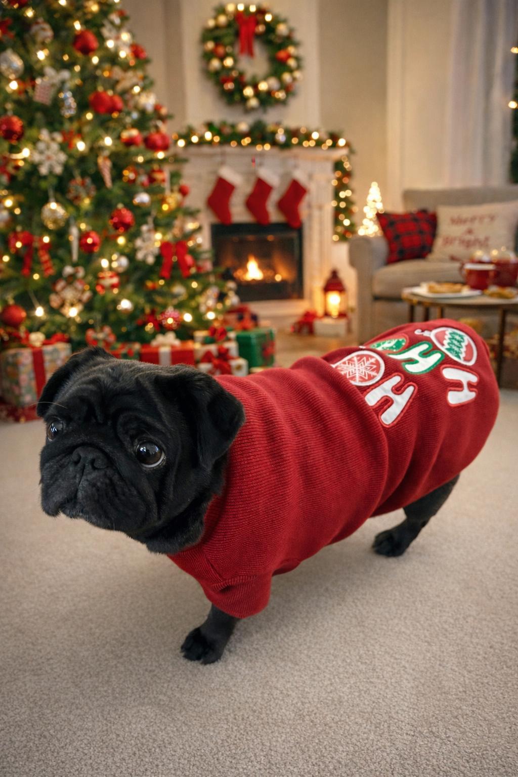 Gedyco Hohoho Bordo Küçük Irk Köpek Likralı Sweatshirt
