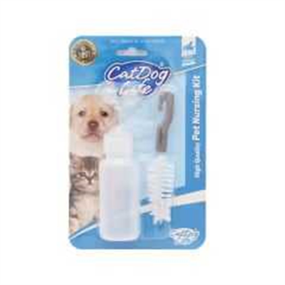 Yavru Kedi ve Köpek için Biberon ve Temizleme Fırçası Seti 60 ml