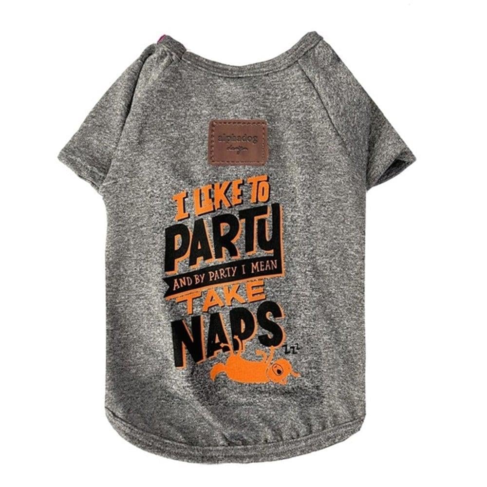Alphadog Party Grey Küçük Irk Köpek T-shirtü