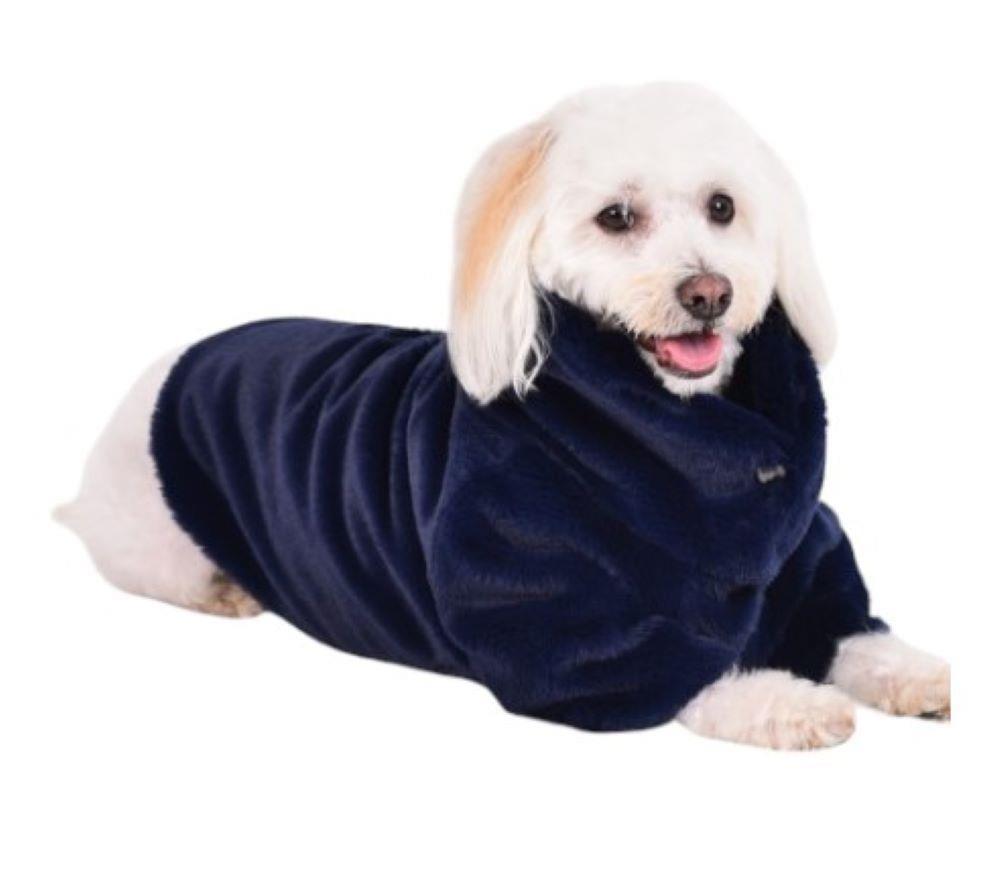 Gedyco Toscano Lacivert Küçük Irk Köpek Peluş Kaban (2,5 kg-8 kg arasına uygun)