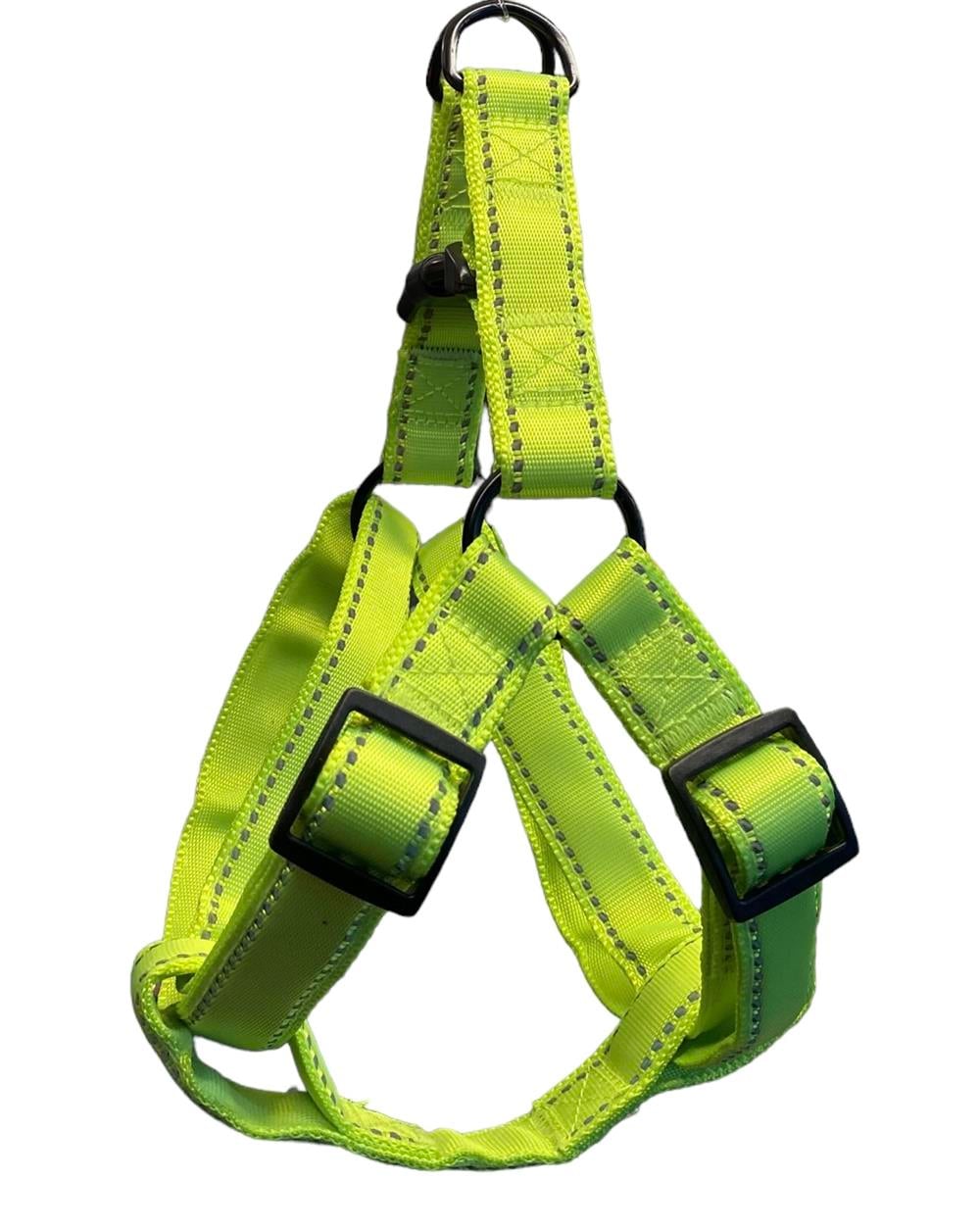 Neon Lime Reflektörlü Orta-Büyük Irk Köpek Göğüs Tasması (Göğüs: 55 cm x 70 cm)