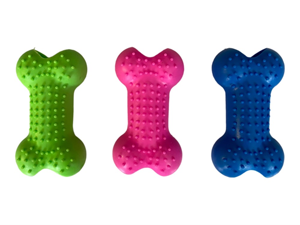 Kabarcıklı Yumuşak Kauçuk Kemik Köpek Diş Kaşıma Oyuncağı 8 cm (1 adet)