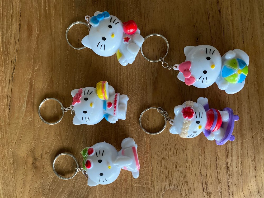 Şirin Kedicik Plastik Anahtarlık 5 Cm (1 Adet)