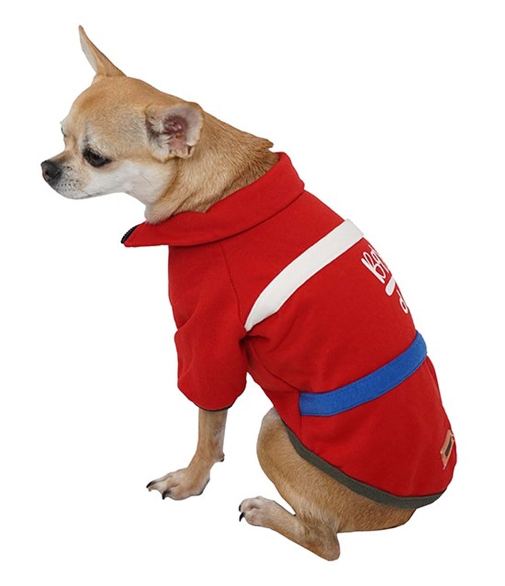 Pawstar İçi Polar Kırmızı Baseball Küçük Irk Köpek Kışlık Sweatshirt