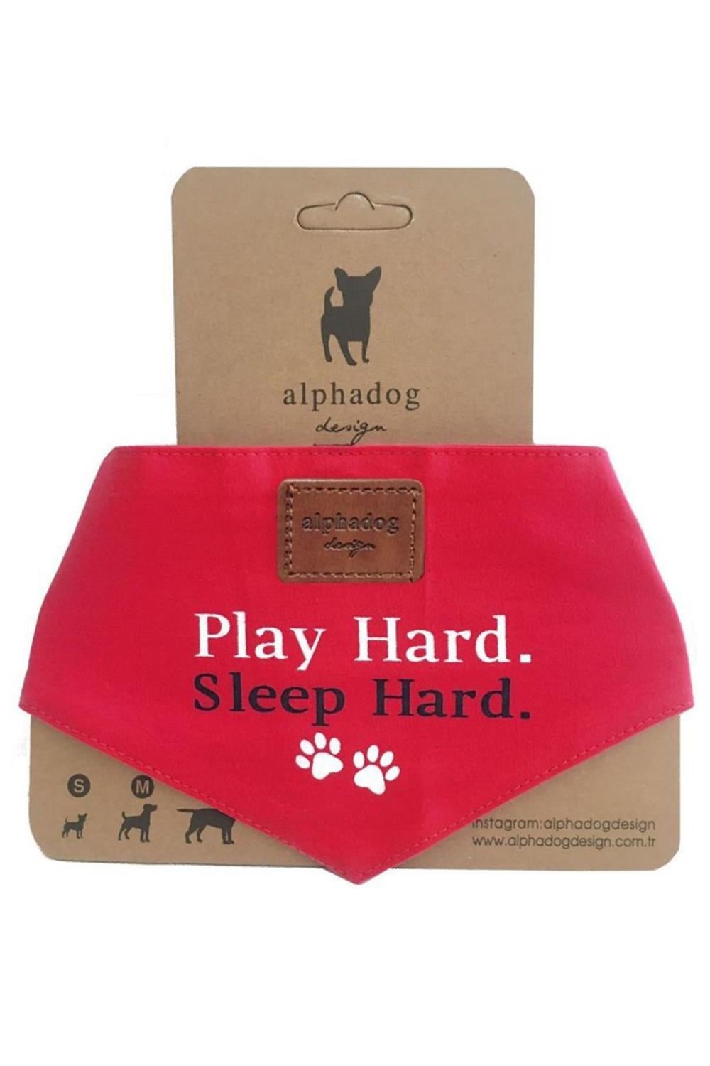 Alphadog Play Hard Kırmızı Köpek Bandanası