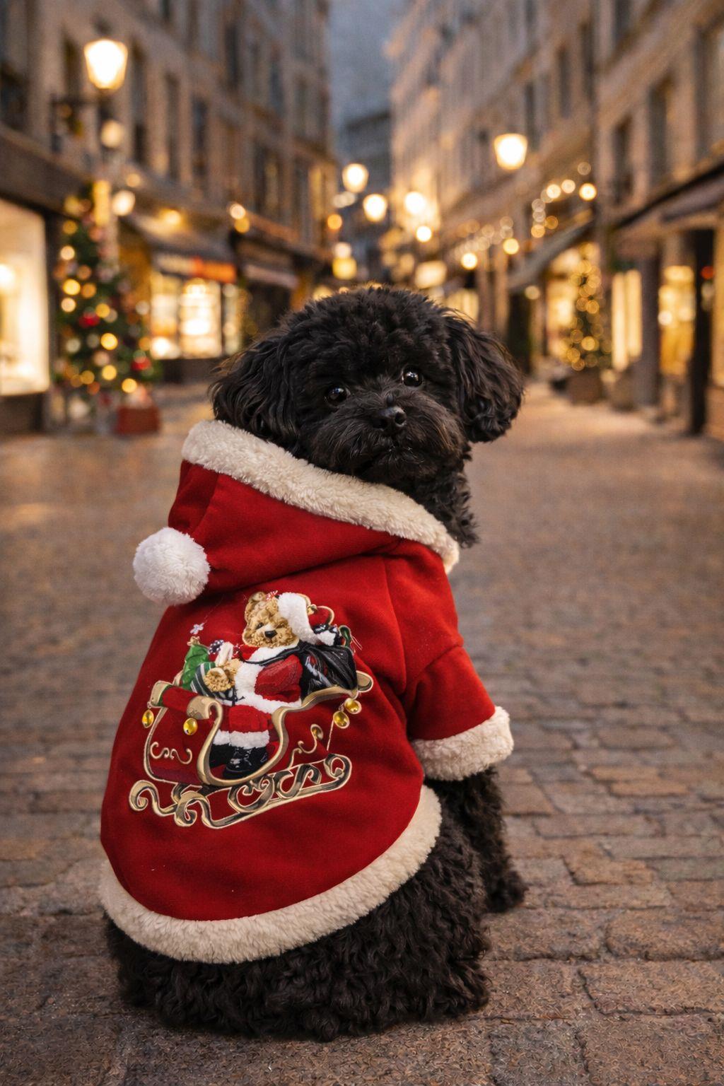 Miniş Sledge Teddy Küçük-Orta Irk Köpek Yılbaşı Sweatshirtü