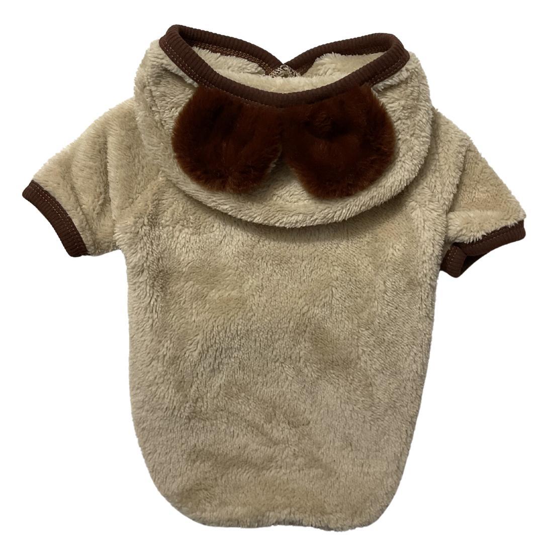 Gedyco Beige Premium Peluş Orta Irk Köpek Sweatshirtü (8 kg-20 kg arası köpeklere uygundur)