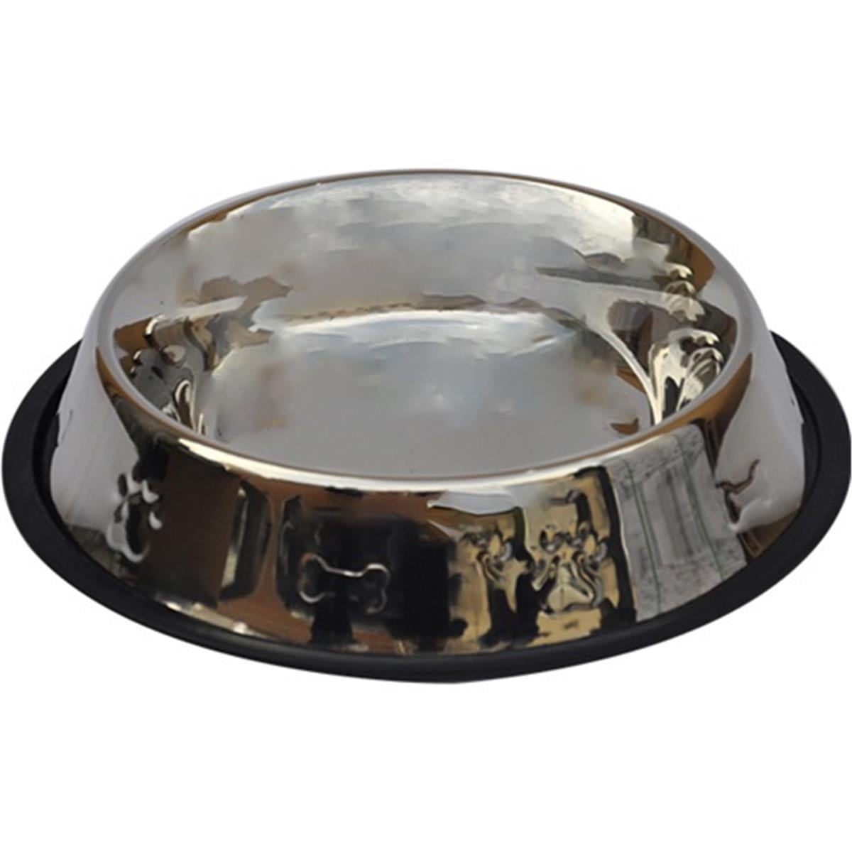 Zampa Kabartmalı Desenli Çelik Mama ve Su Kabı 950 ml