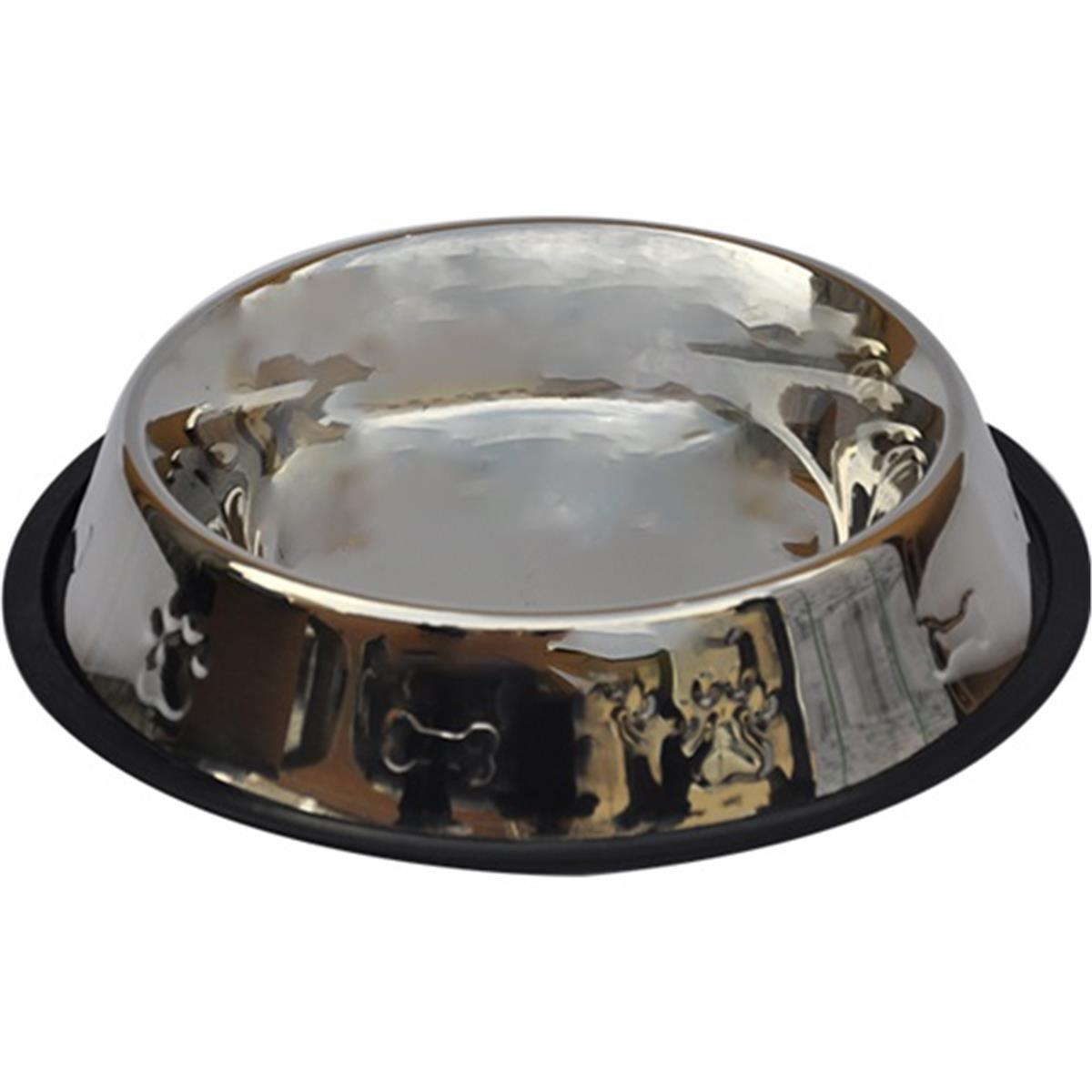Zampa Kabartmalı Desenli Çelik Mama ve Su Kabı 700 ml