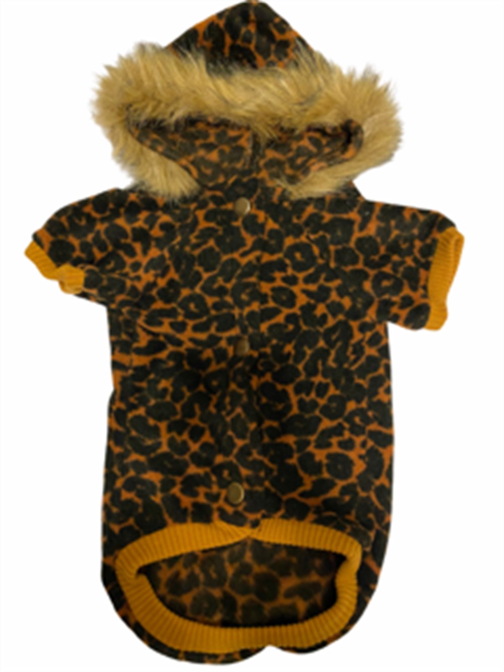 Kürklü Kapüşonlu Leopar Polar