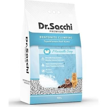 Dr. Sacchi Marsilya Sabunu Kokulu 10 Lt İnce Taneli Bentonit Kedi Kumu