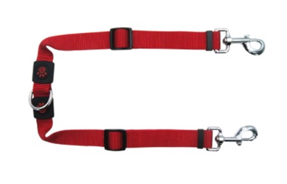 Doco Signature Coupler 2li Köpek Gezdirme Kayışı Red M