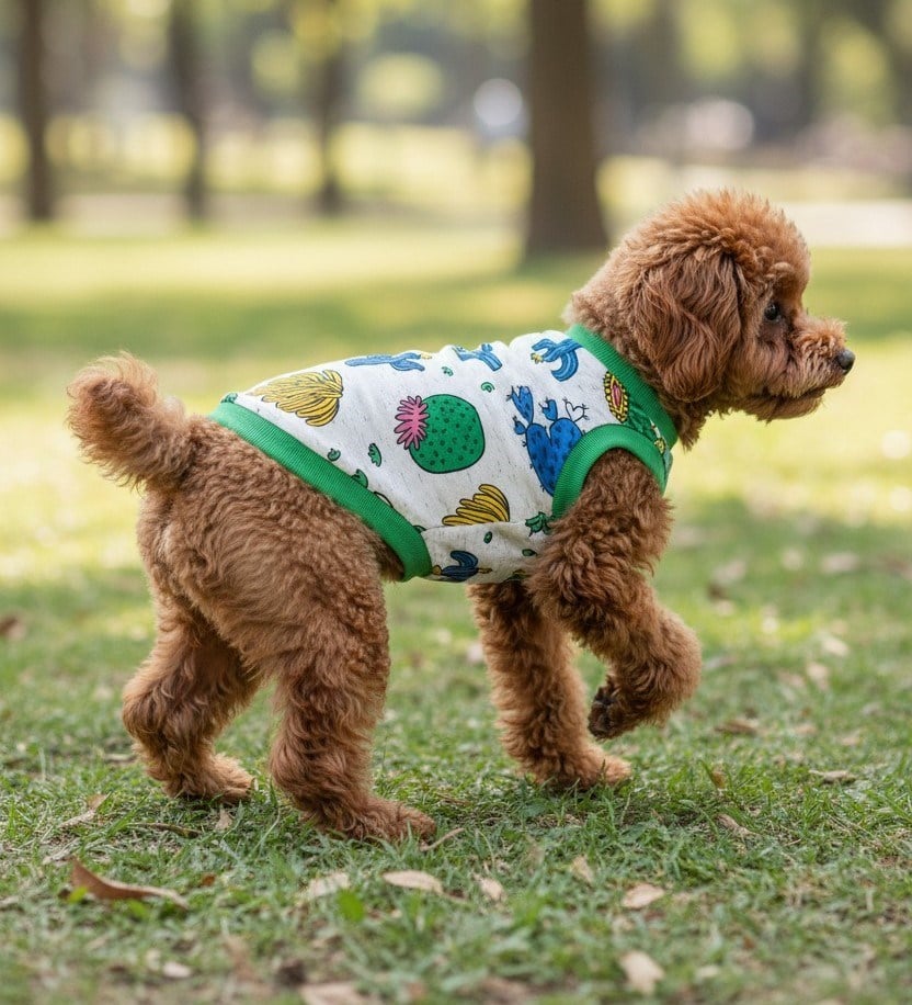 Miniş Cactus Mood Küçük Irk Köpek Esnek Penye T-Shirt