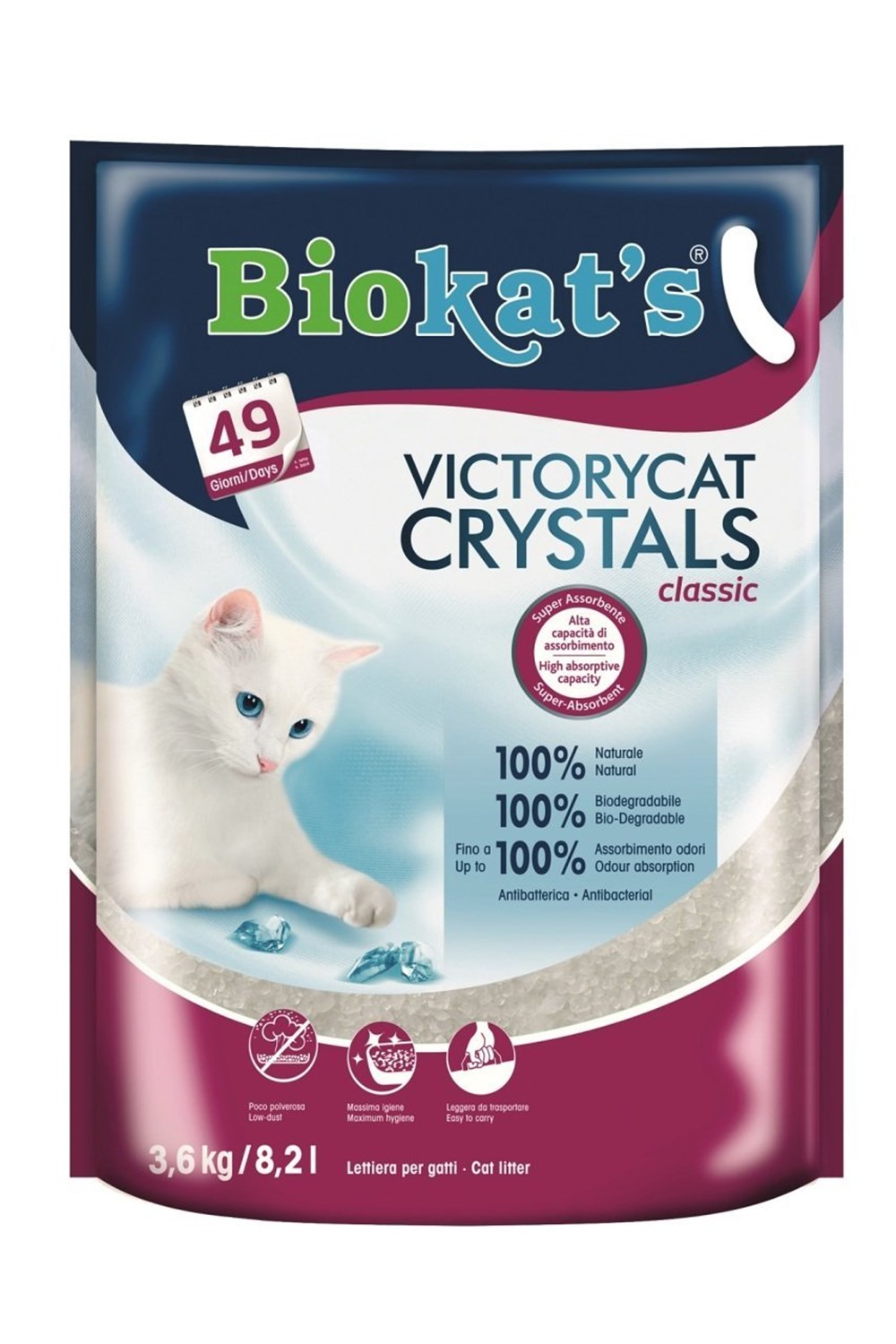 Biokats Silica Kedi Kumu VictoryCat Crystals Classic 3,6 kg-8,2 lt