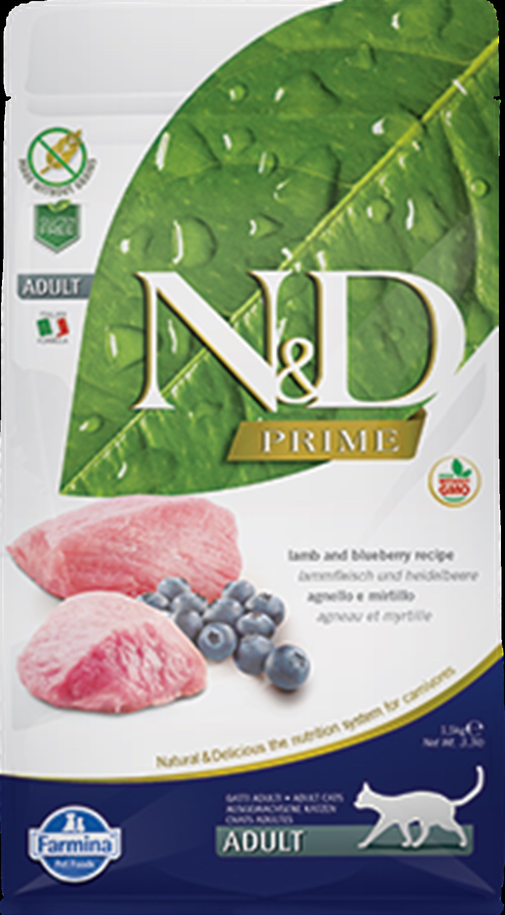 N&D Prime Tahılsız 1,5 kg Kuzu Etli Yaban Mersinli Yetişkin Kedi Maması
