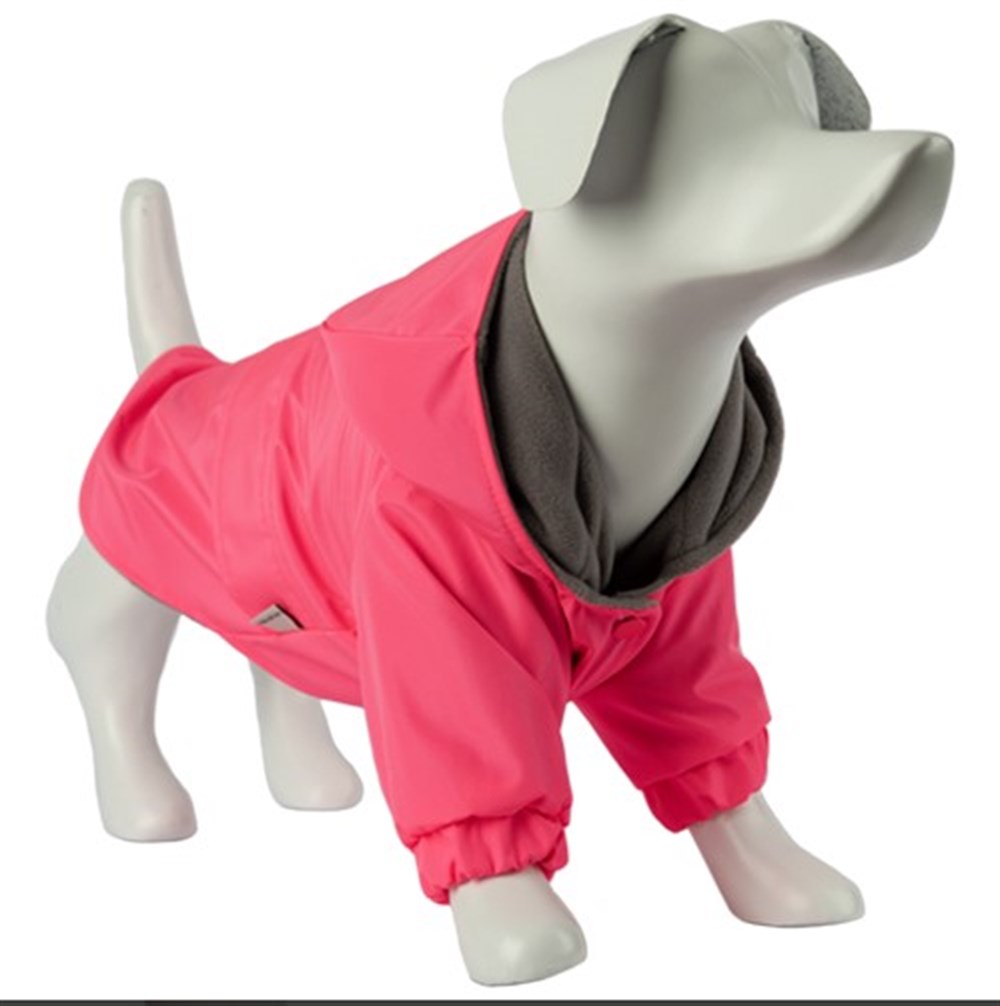 Gedyco Neon Pembe Su Geçirmez içi Polarlı Küçük Irk Köpek Montu (1,5 kg - 7,5 kg arası köpeklere uygundur)