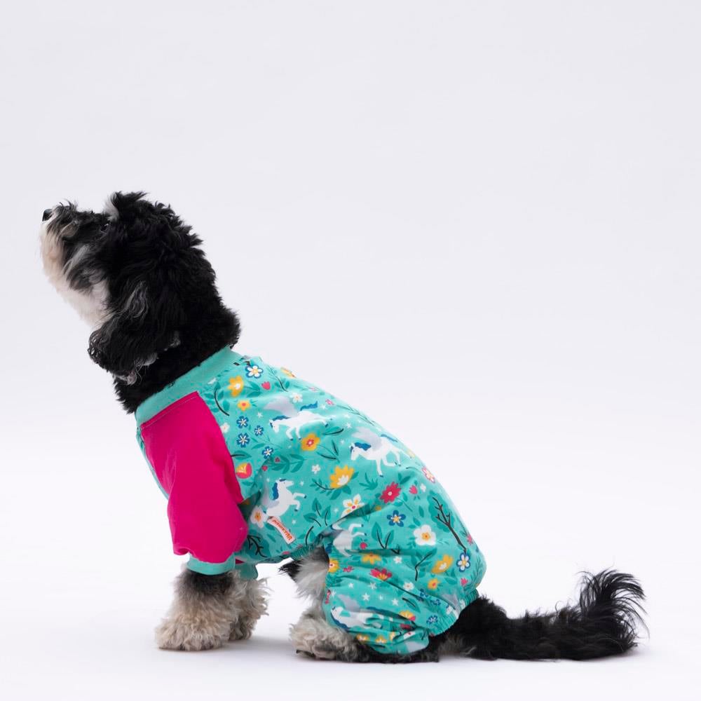 Pawstar Küçük Irk Köpek Mint Unicorn Penye Tulum Pijama