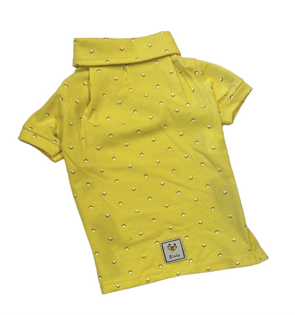 Sarı Küçük Irk Köpek Polo T-shirtü (2,5 kg-6,5 kg arasına uygun bedenlerde)