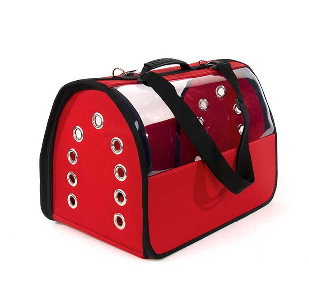 Şeffaf Büyük Kırmızı Taşıma Çantası 50 cm x 30 cm x 30 cm