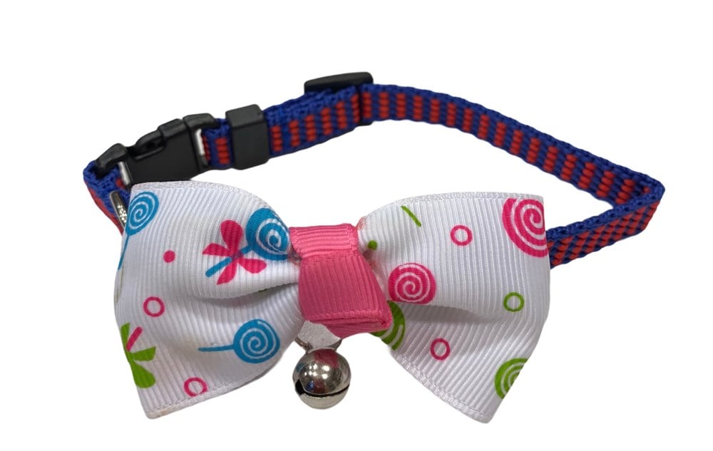 Kedi ve Köpek Zilli Papyon Tasma Şekerli
