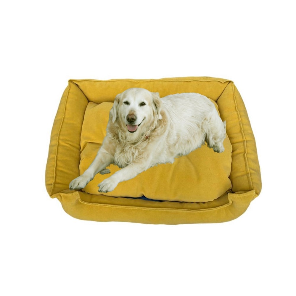 Premium Küf Sarısı Kedi ve Köpek Yatağı 80 x 60 x 22 cm