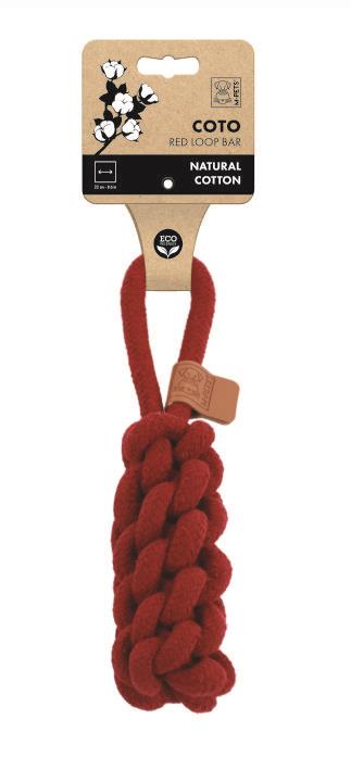 M-Pets Coto Kırmızı Loop Bar Örgü Halat Köpek Oyuncağı 22 cm