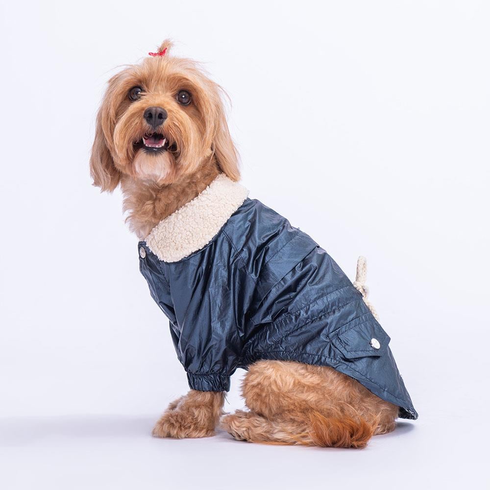 Pawstar Blue Brillante Su İtici Küçük Irk Köpek Yağmurluğu