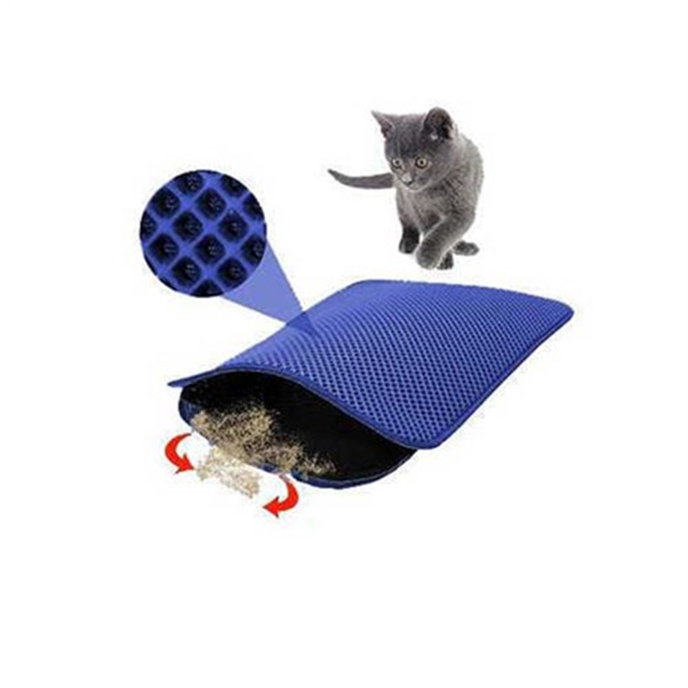 Elekli Kedi Tuvalet Paspası Mavi 60 x 45 cm