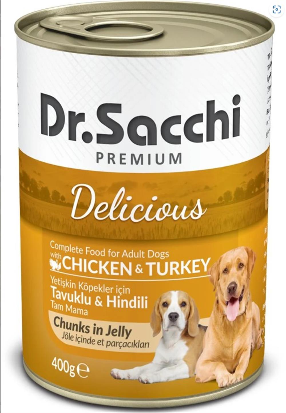 Dr.Sacchi Tavuklu Hindili 400 gr Konserve Köpek Maması
