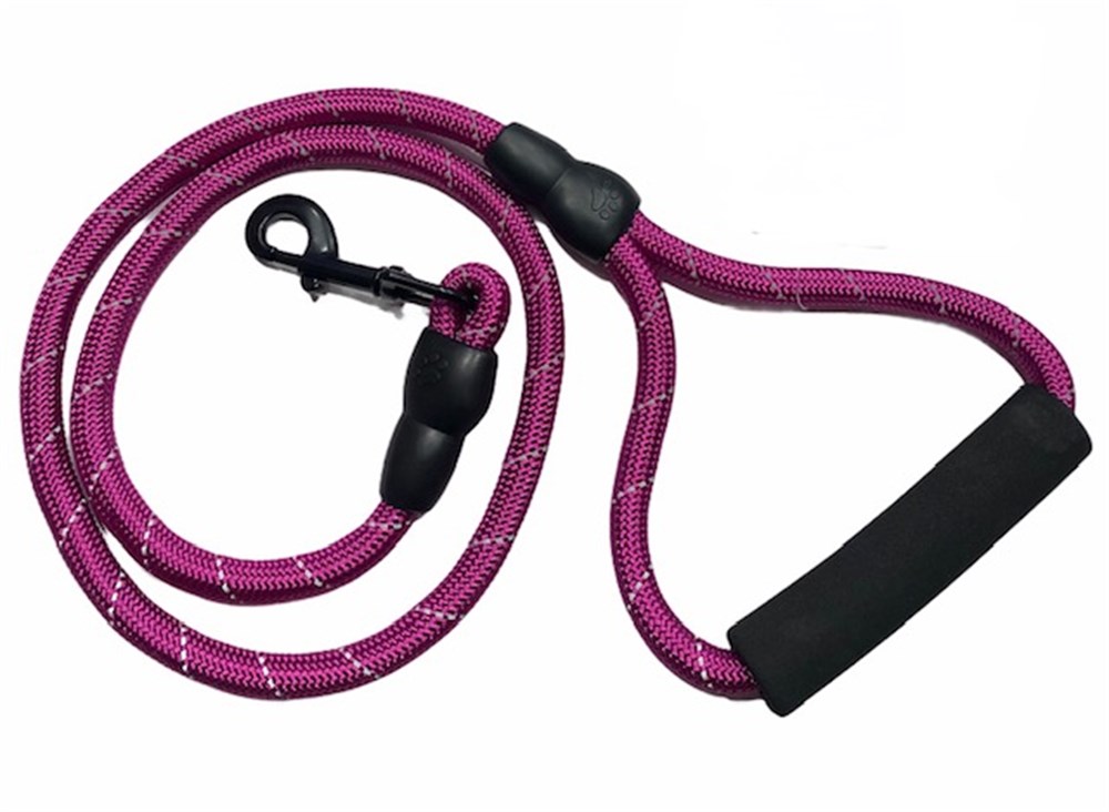 Reflektörlü Fuşya Pembe Halat Gezdirme Kayışı 12 mm x 110 cm