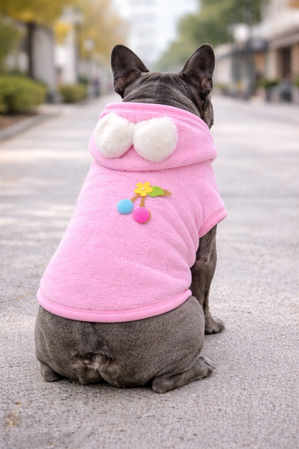 Gedyco Pink Premium Peluş Orta Irk Köpek Sweatshirtü (8 kg-20 kg arası köpeklere uygundur)