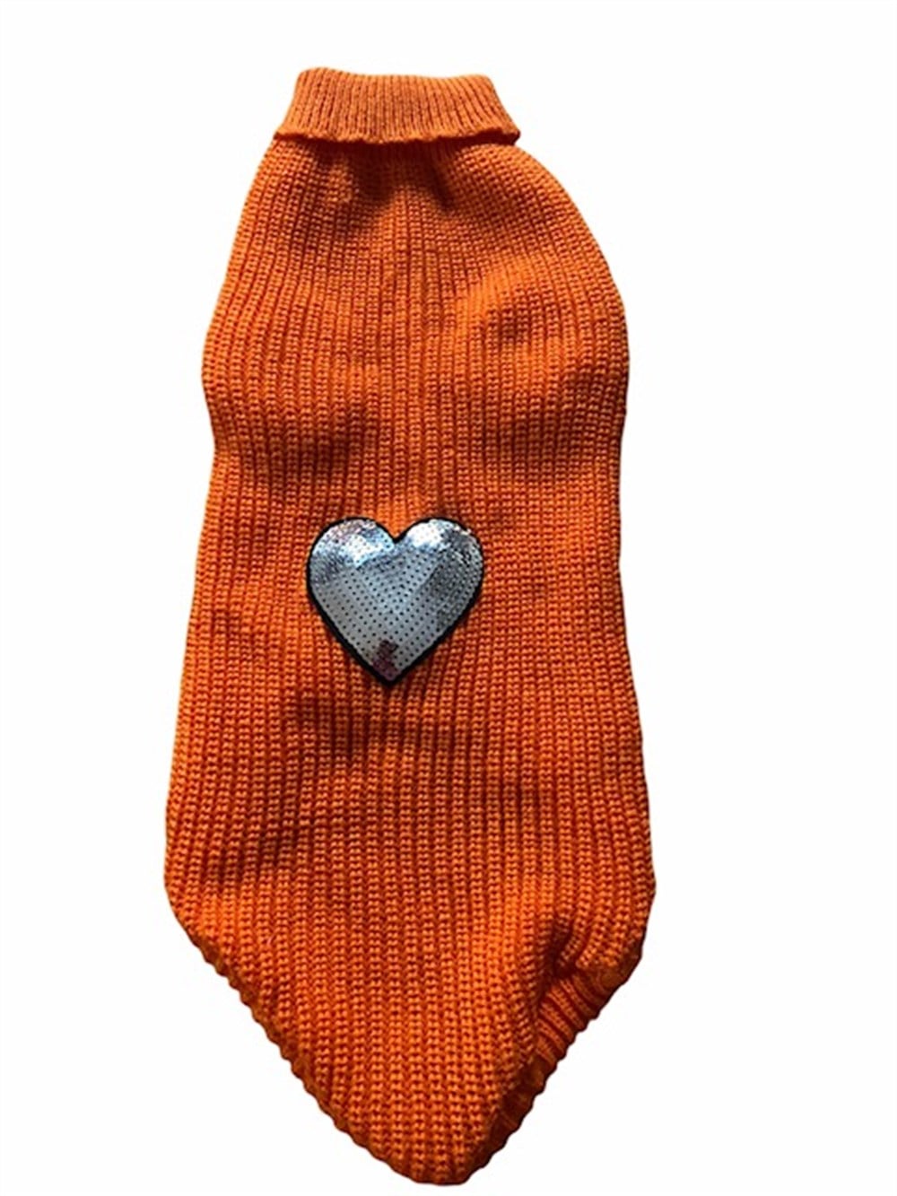 Pullu Kalpli Boğazlı Turuncu Kazak