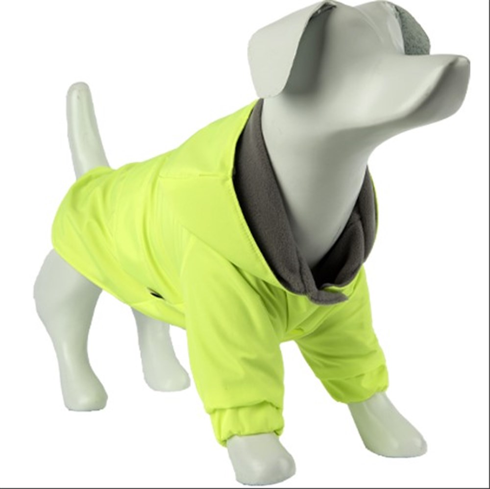 Gedyco Neon Sarı Su Geçirmez içi Polarlı Küçük Irk Köpek Montu (1,5 kg - 7,5 kg arasına uygundur)