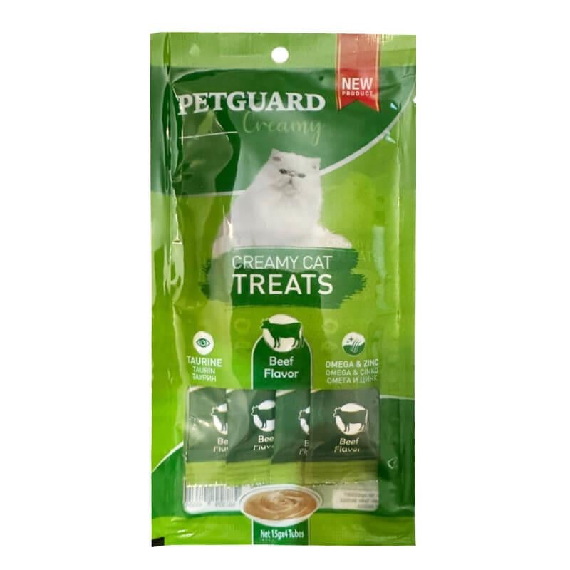 Petguard Biftekli Sıvı Kedi Ödül Maması 4 Adetx15 gr