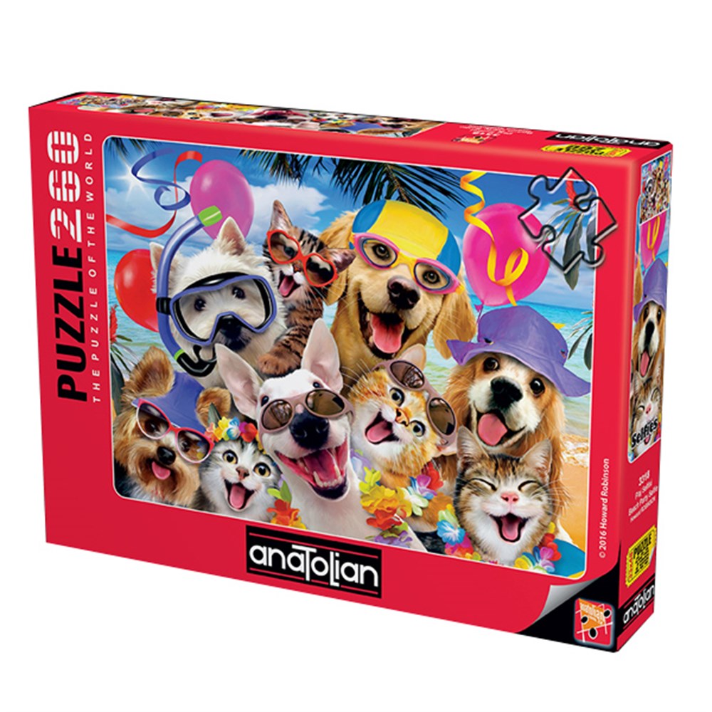 Sevimli Köpeklerin Plaj Selfisi Puzzle 260 Parça
