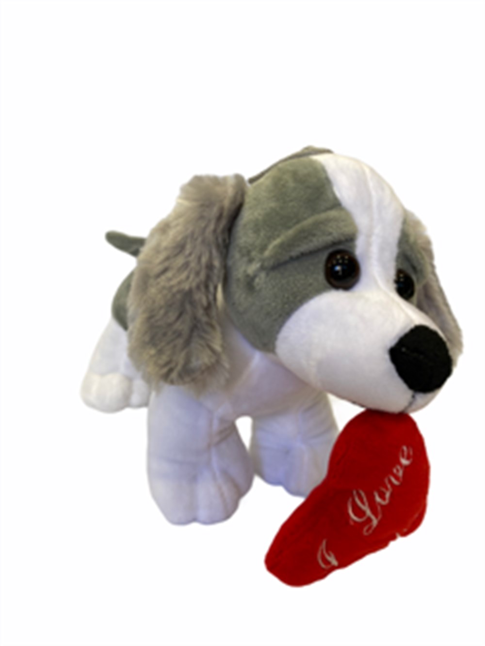Kalbi Ağzında Romantik Peluş Köpek 28 cm