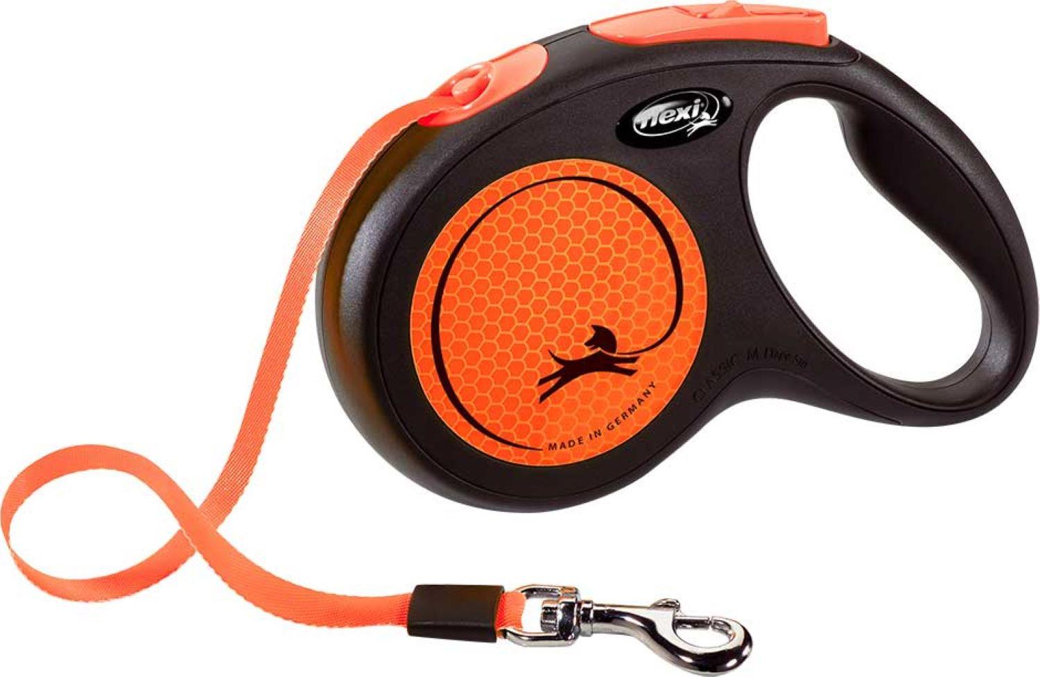 Flexi New Neon Turuncu M 5 m Otomatik Şerit Gezdirme Tasması Max 25 kg