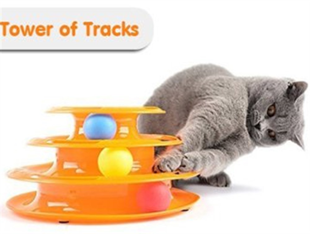 Tower of Tracks 3 Katlı Toplu Kedi Oyuncağı