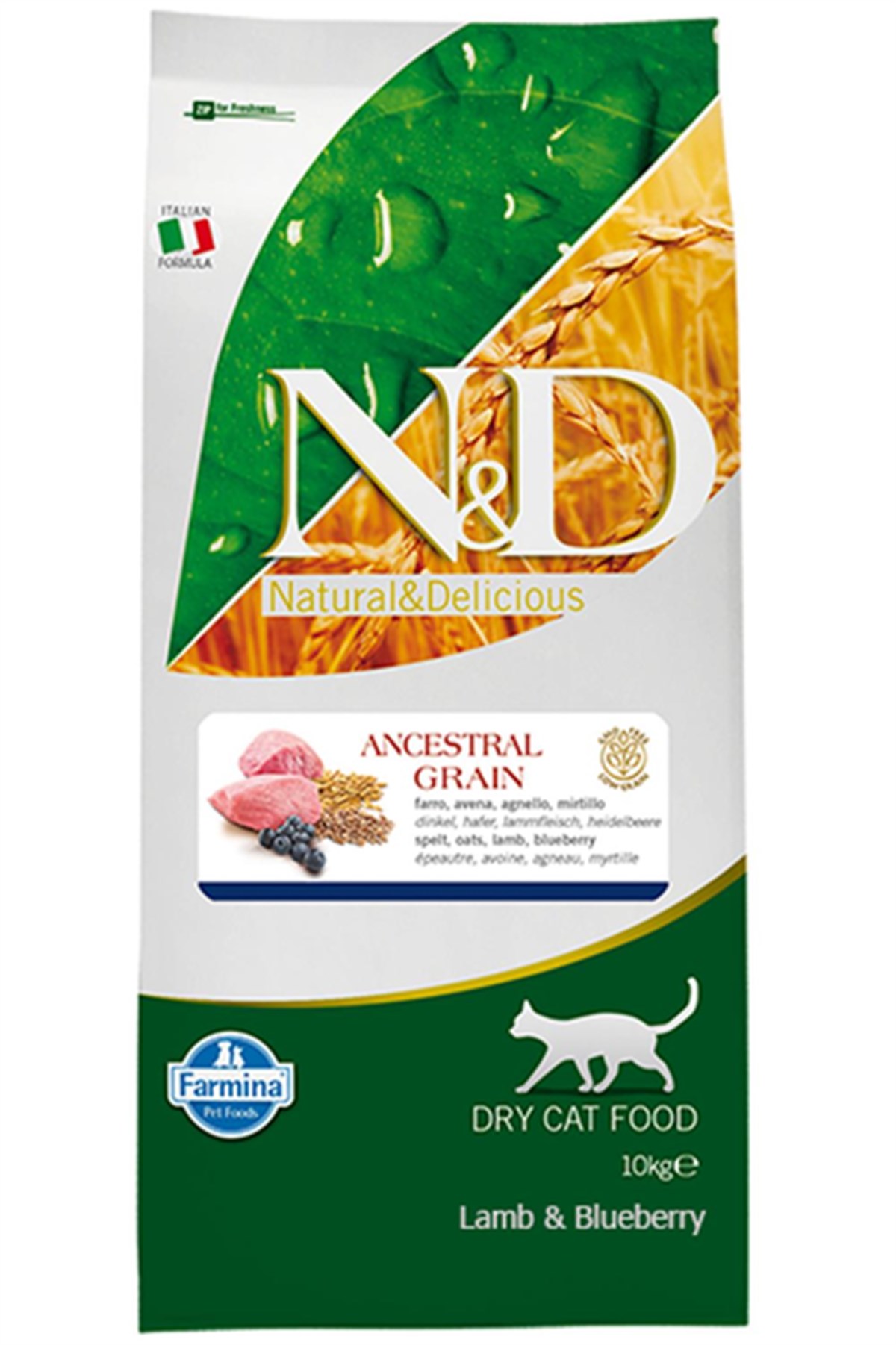 N&D Düşük Tahıllı 10 kg Kuzu Etli Yaban Mersinli Kedi Maması