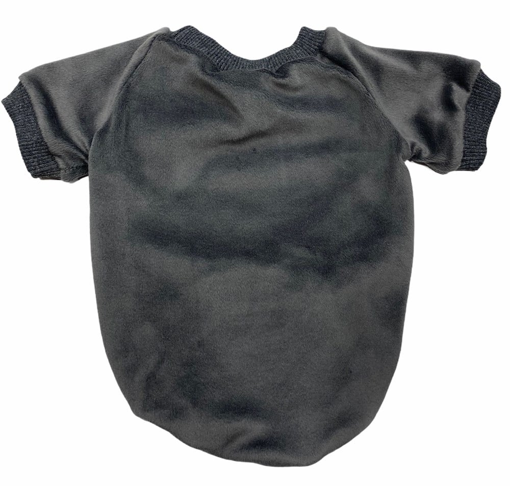 Koyu Gri Yumuşacık Düz Kadife Sweatshirt